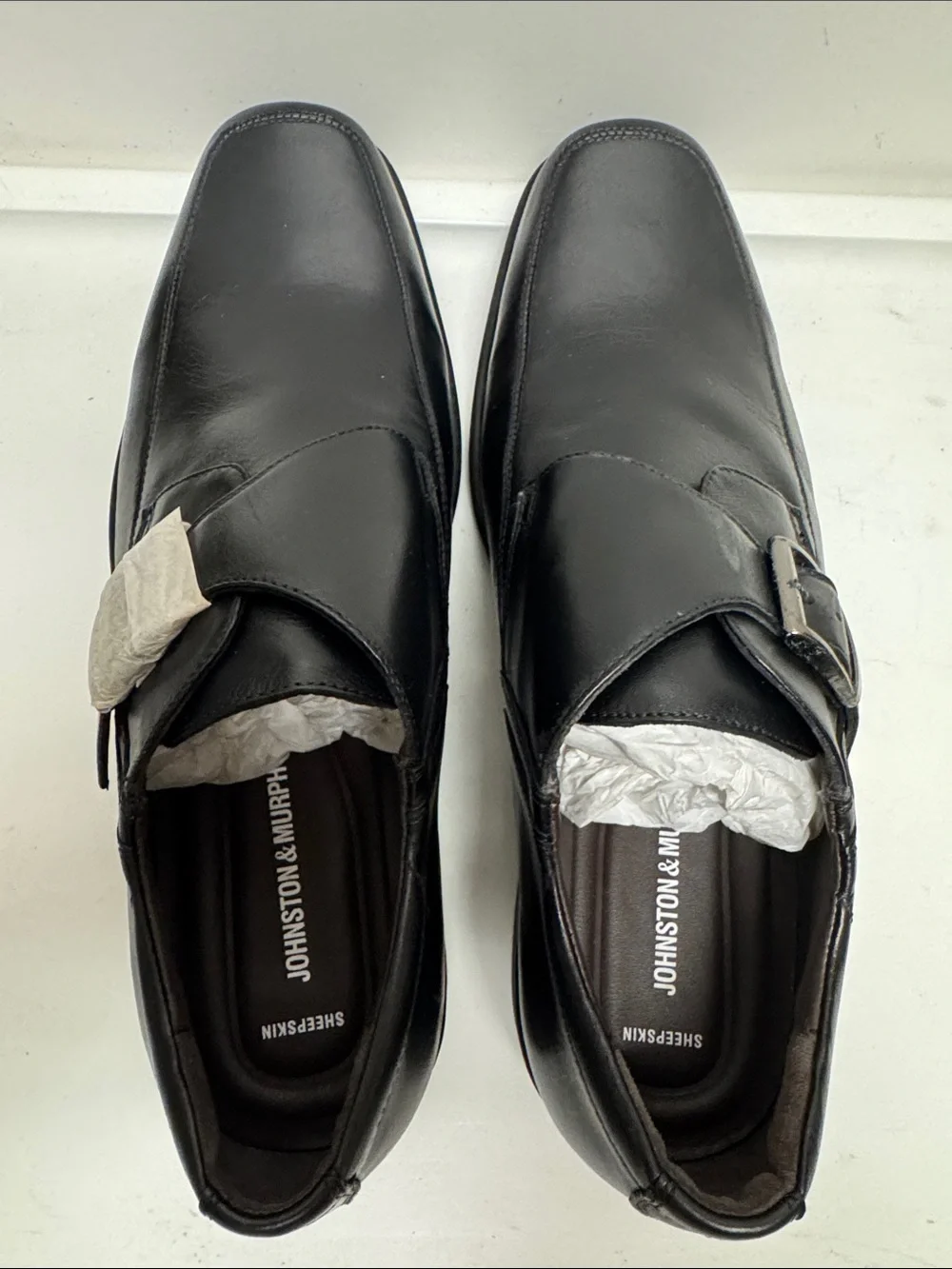 Johnston & Murphy Cullis Monk Black Leather Single Strap Loafers